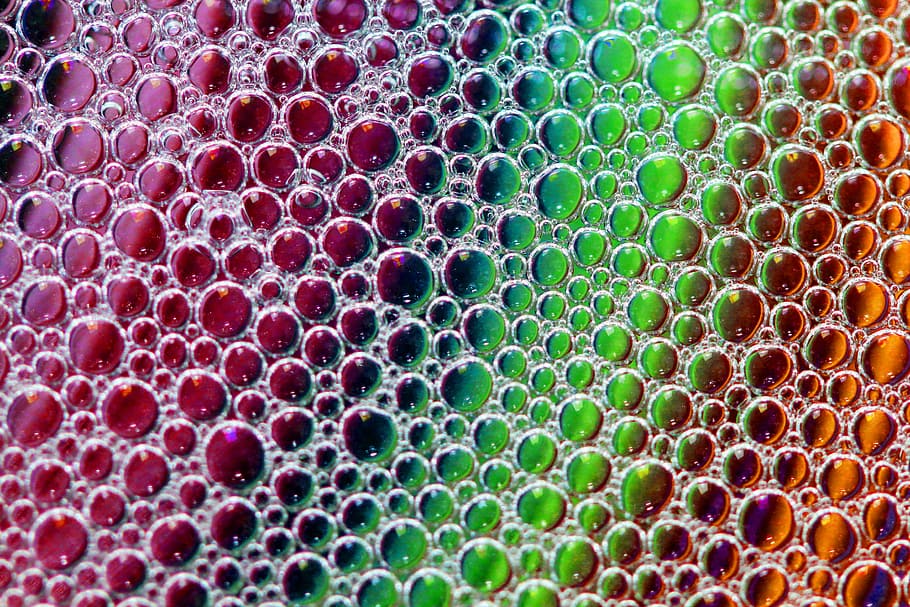 Bubbles, Water, Reflection, Colorful, artistic, macro, backgrounds HD wallpaper