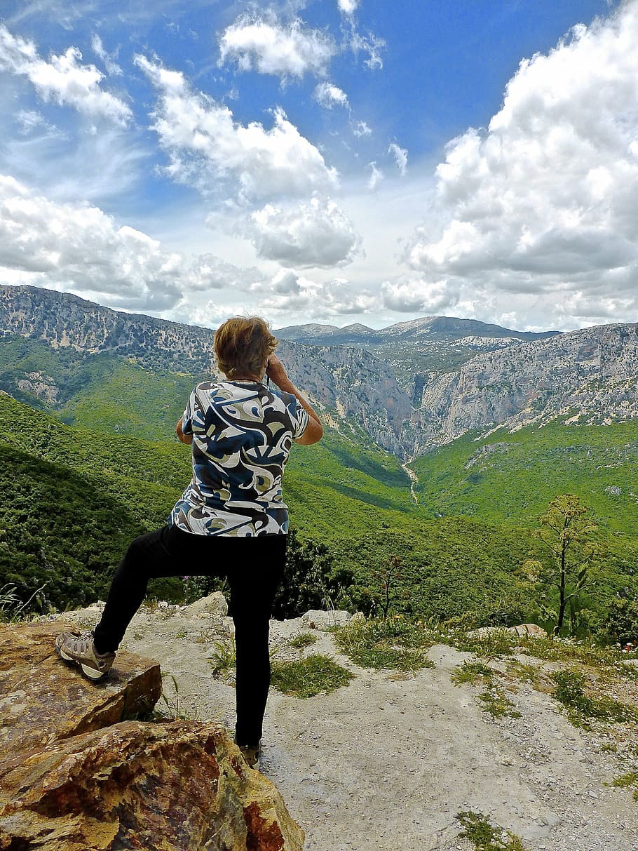 view, valley, nature, scenery, environment, landscape, women HD wallpaper