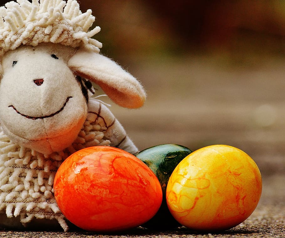 sheep, egg, colorful, spring, easter, decorated, figure, sweet HD wallpaper