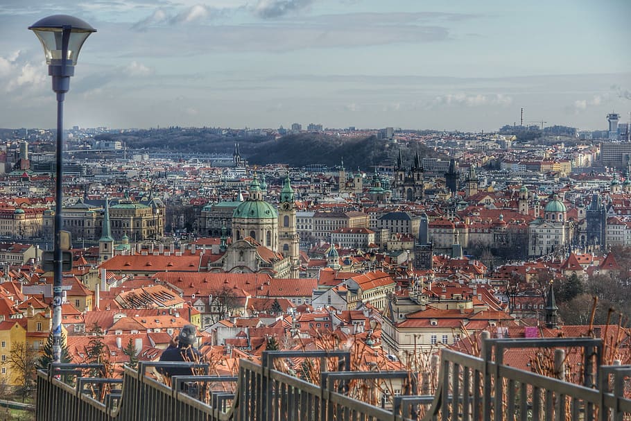 Prague, Czech, Panoramic, cityscape, no people, architecture HD wallpaper