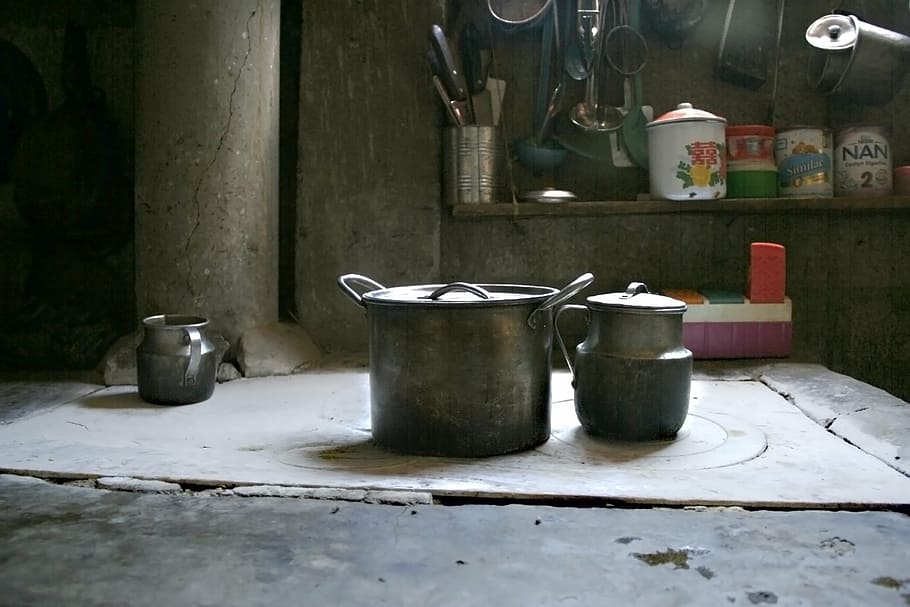 kitchen, old, pots, comal, container, indoors, kitchen utensil HD wallpaper