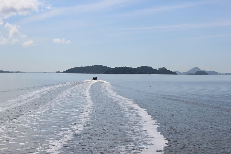 boat, mar, vessel, rio, waves, island, browse, nature, litoral HD wallpaper