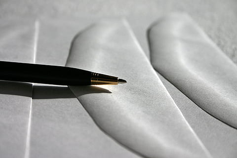 black pen on gray surface, Letters, Correspondence, Envelope HD wallpaper