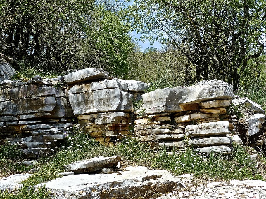 rock, structure, blocks, wall, geology, feature, nature, stone HD wallpaper