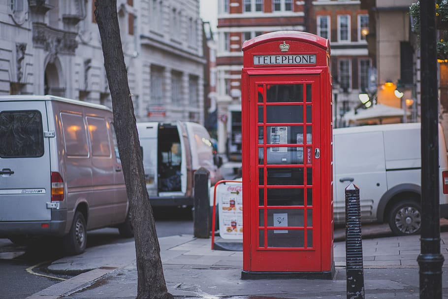 Red Telephone Box London Street, travel, telephone Booth, london - England, HD wallpaper