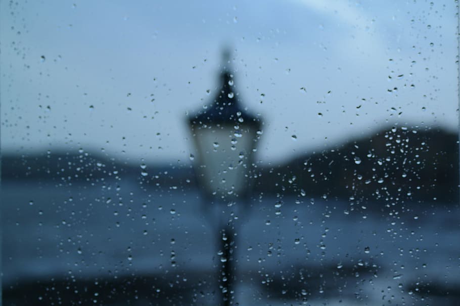 rainy, window, raindrops, wet, glass - material, transparent HD wallpaper