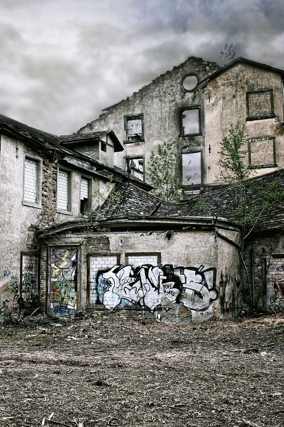 industry, building, crash, decay, old houses, former spinning mill HD wallpaper