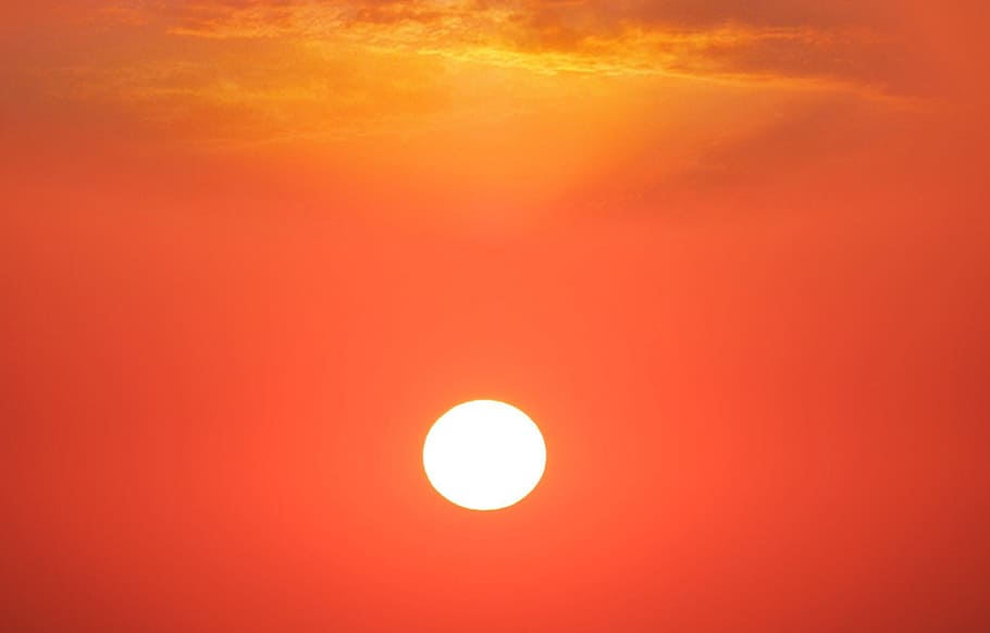 sun, sunset, sky, red, summer, dom, outdoor, horizon, scenery HD wallpaper