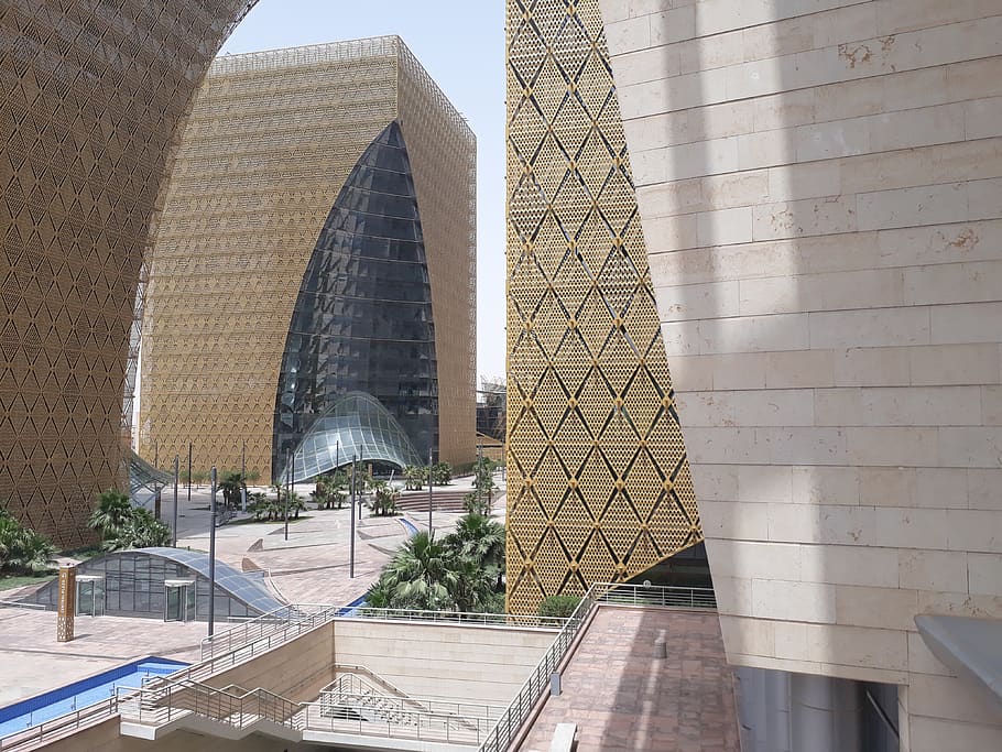 architecture, digital city, riyadh, futuristic, building, middle east, HD wallpaper