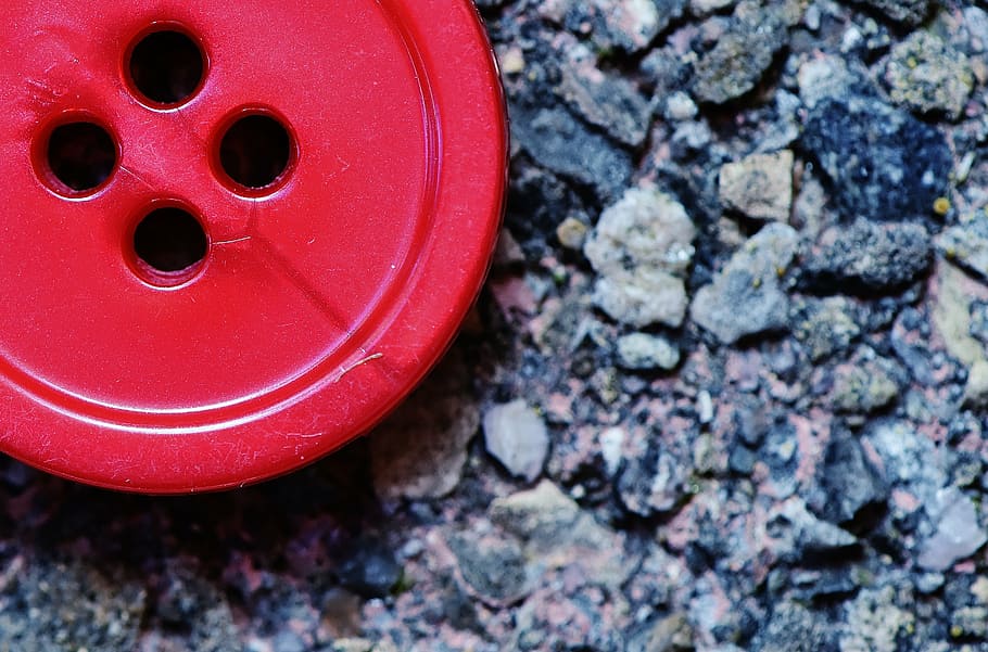 buttons, 4 holes, red, close, color, day, no people, close-up HD wallpaper