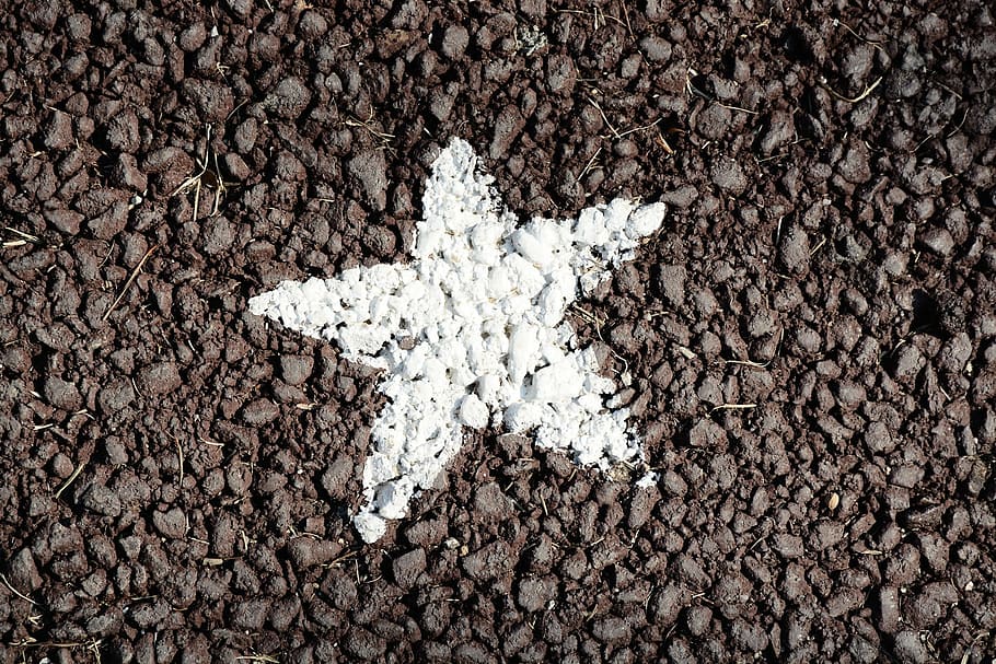 star, road, white, brown, walk, sidewalk, pavement, paint, mark HD wallpaper