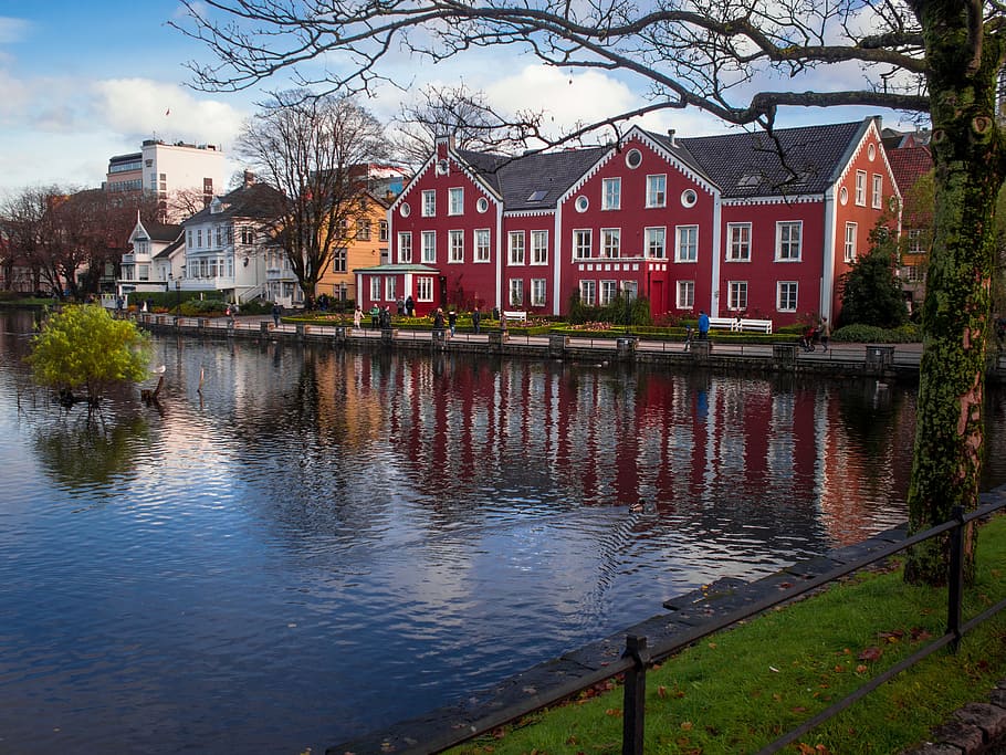 stavanger, house, water, reflection, outdoors, autumn, architecture HD wallpaper