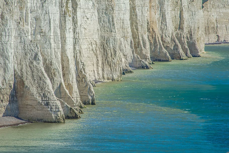 White Cliffs of Dover, seven sisters, england, rocks, east sussex, HD wallpaper