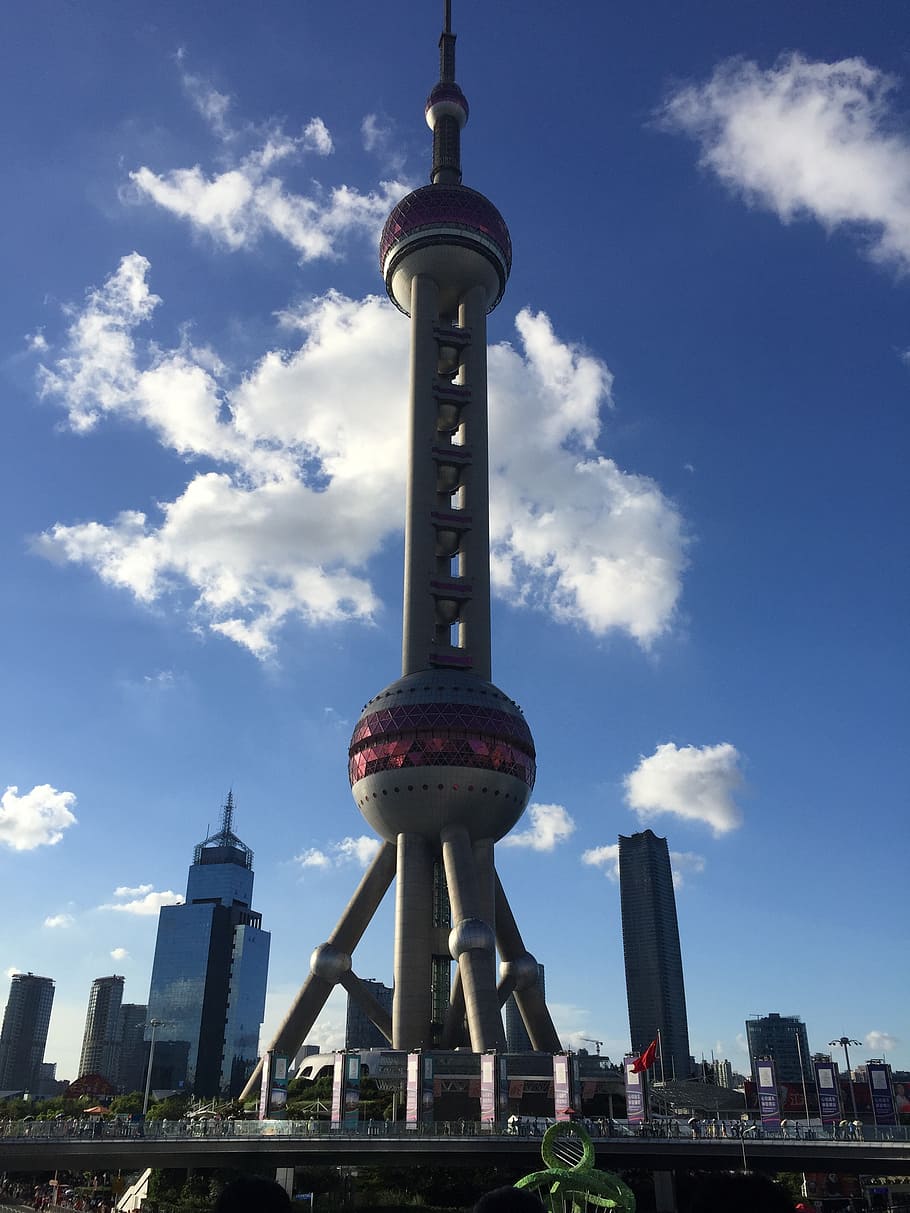 oriental pearl tower, shanghai, building, landmark, architecture, HD wallpaper