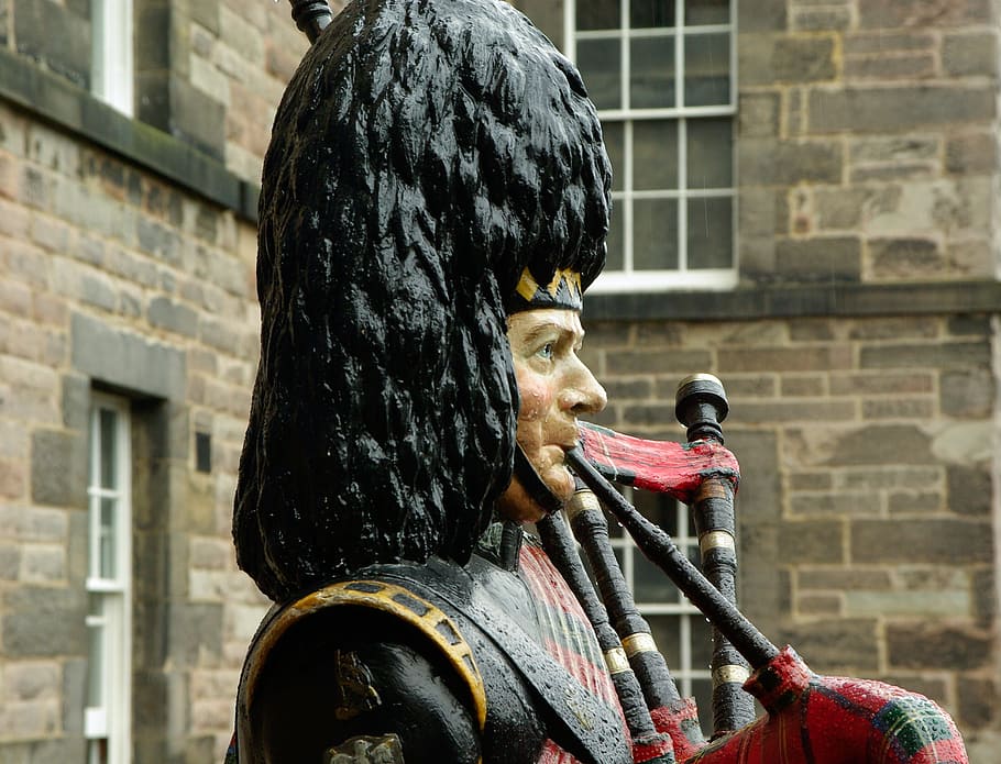 Figure, Museum, Pipe, Scotland, edinburgh, musician, scotsman, HD wallpaper
