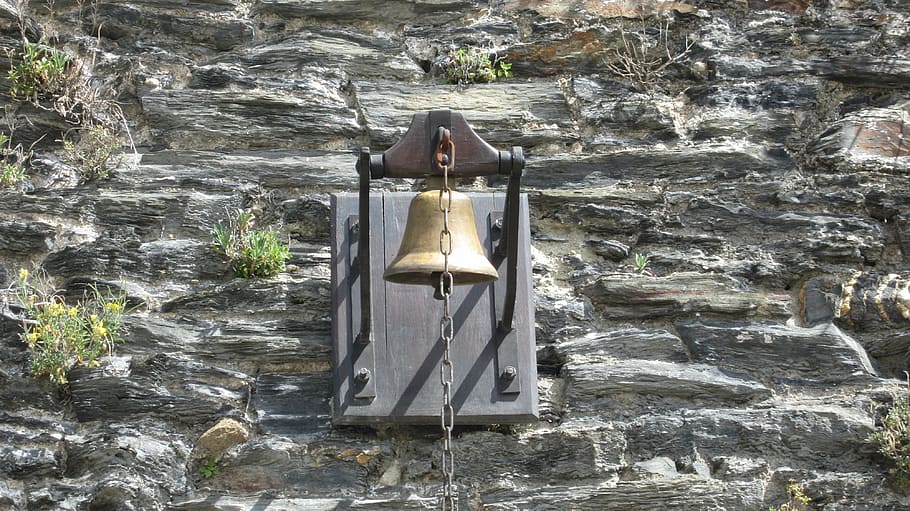 bell, old, roche, wall, no people, day, solid, representation HD wallpaper