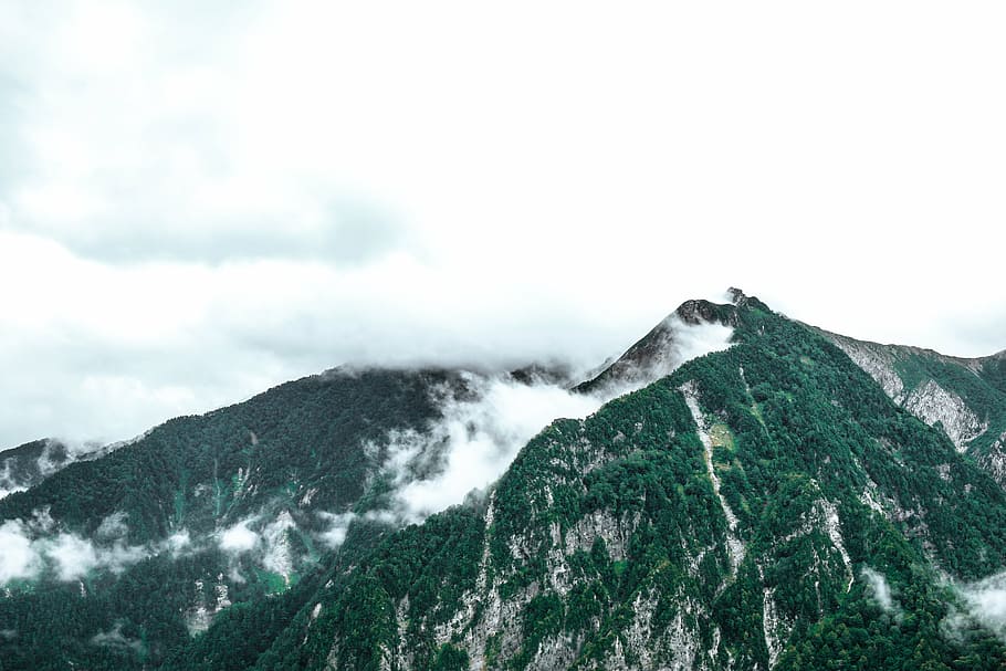 clouds, fog, landscape, mountain, mountain peak, nature, outdoors HD wallpaper
