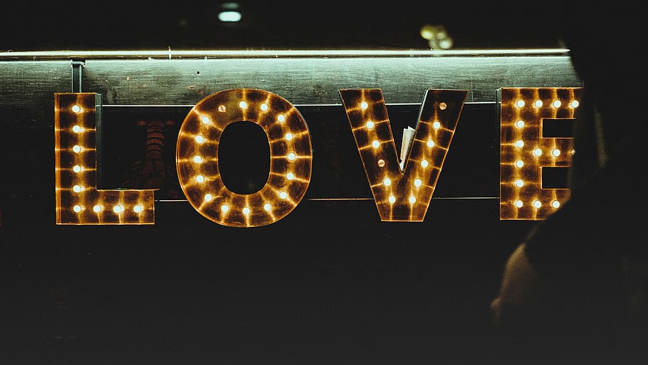 marquee love signage, LOVE marquees, light, word, illuminated, HD wallpaper
