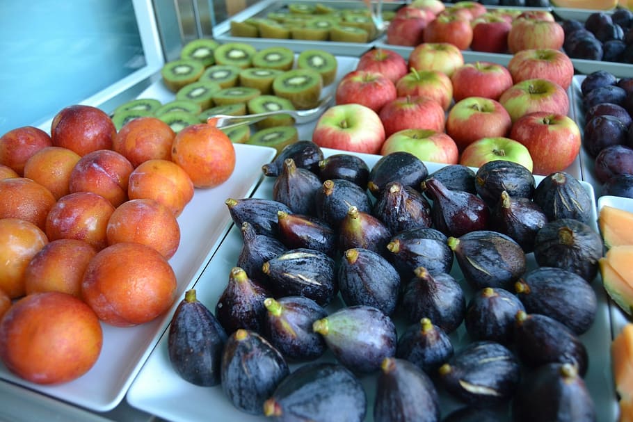 fruit, fig, orange, apple, kiwi, healthy eating, food, food and drink HD wallpaper