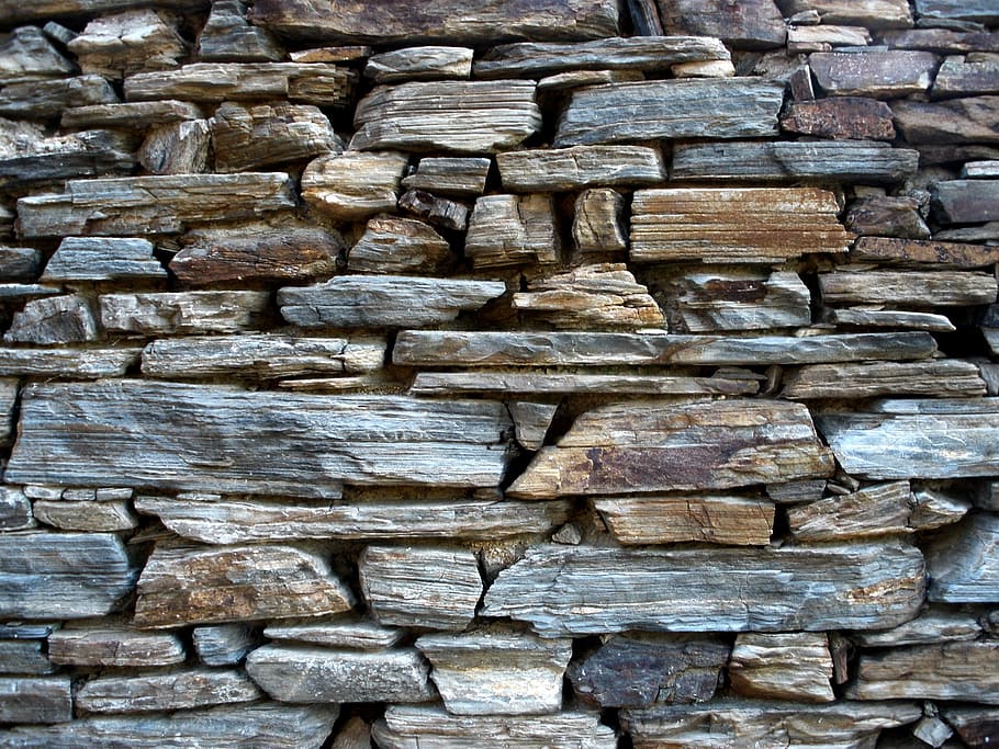 gray and brown stone wall, natural stones, natural stone wall, HD wallpaper