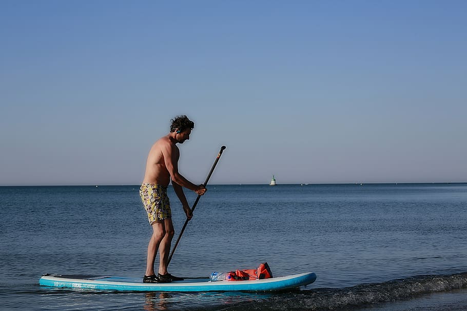 sea, board, surf, beach, summer, relax, sports, water sports HD wallpaper