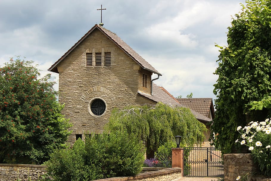 church, building, immesheim, architecture, built structure HD wallpaper