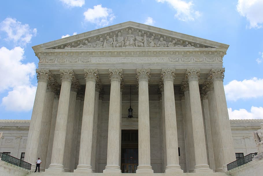 white concrete palace, supreme court building, law, united states of america, HD wallpaper