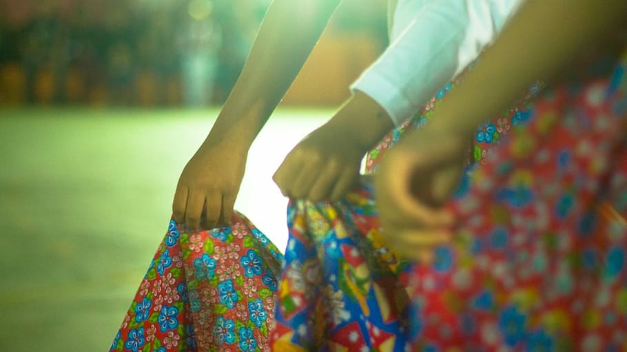 dance typical, joy, camp, midsection, floral pattern, one person HD wallpaper