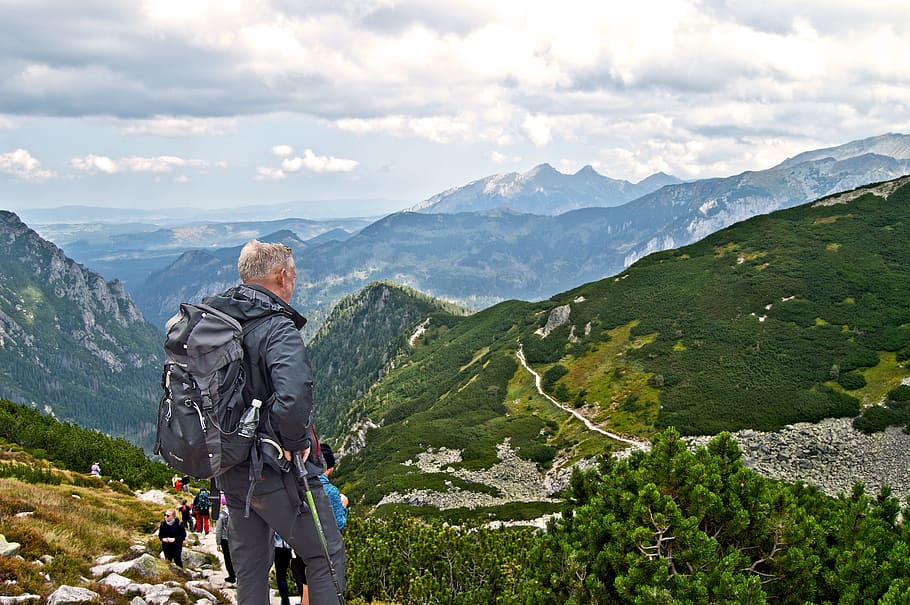 tourism, backpack, mountains, trail, hiking trail, nature, on the trail HD wallpaper