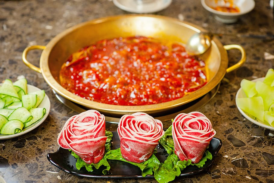 Chafing Dish, Content, Beef, food and drink, no people, indoors HD wallpaper