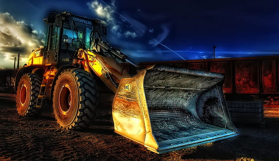 photo of front loader digital wallpaper, cat, catapillar, machine HD wallpaper