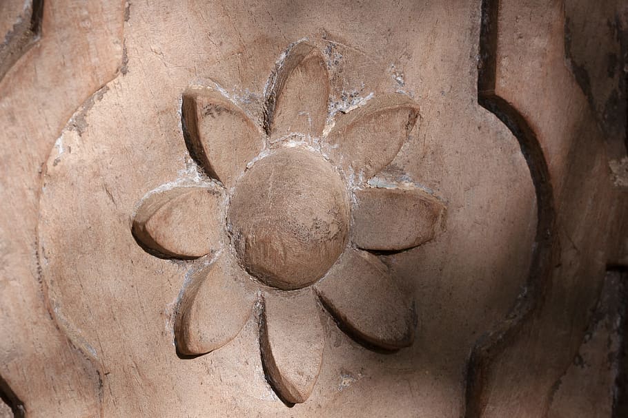 door, input, detail, flower, india, precious wood, house entrance HD wallpaper