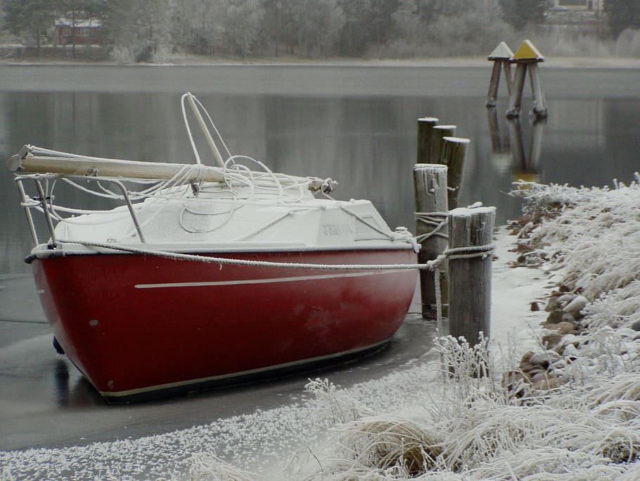 sailboat, winter, nautical Vessel, nature, outdoors, water HD wallpaper