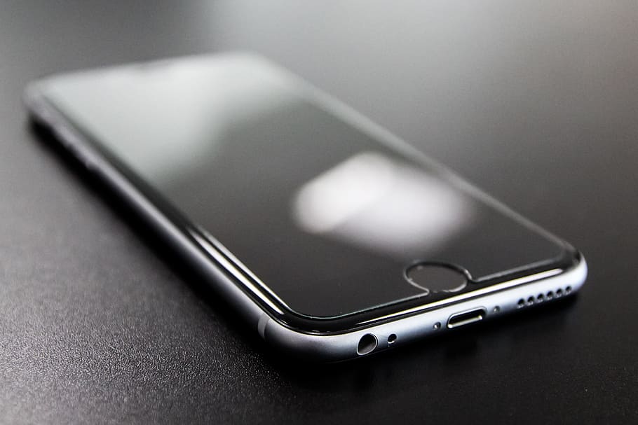 shallow depth of field photography of turned off space gray iPhone 6, HD wallpaper
