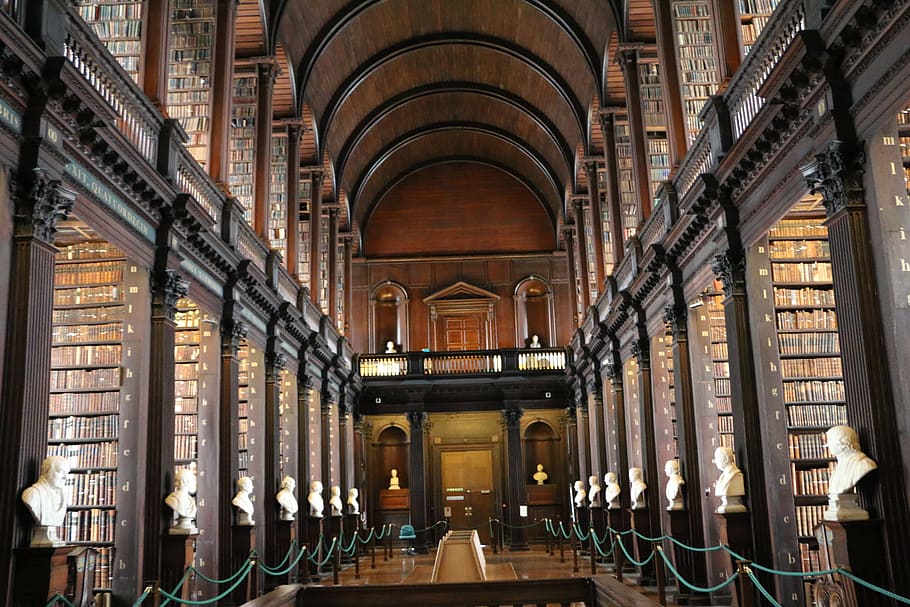 library, ireland, dublin, architecture, built structure, indoors HD wallpaper