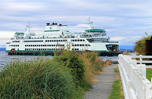 ferry, dock, transportation, boat, washington state, everett wa HD wallpaper