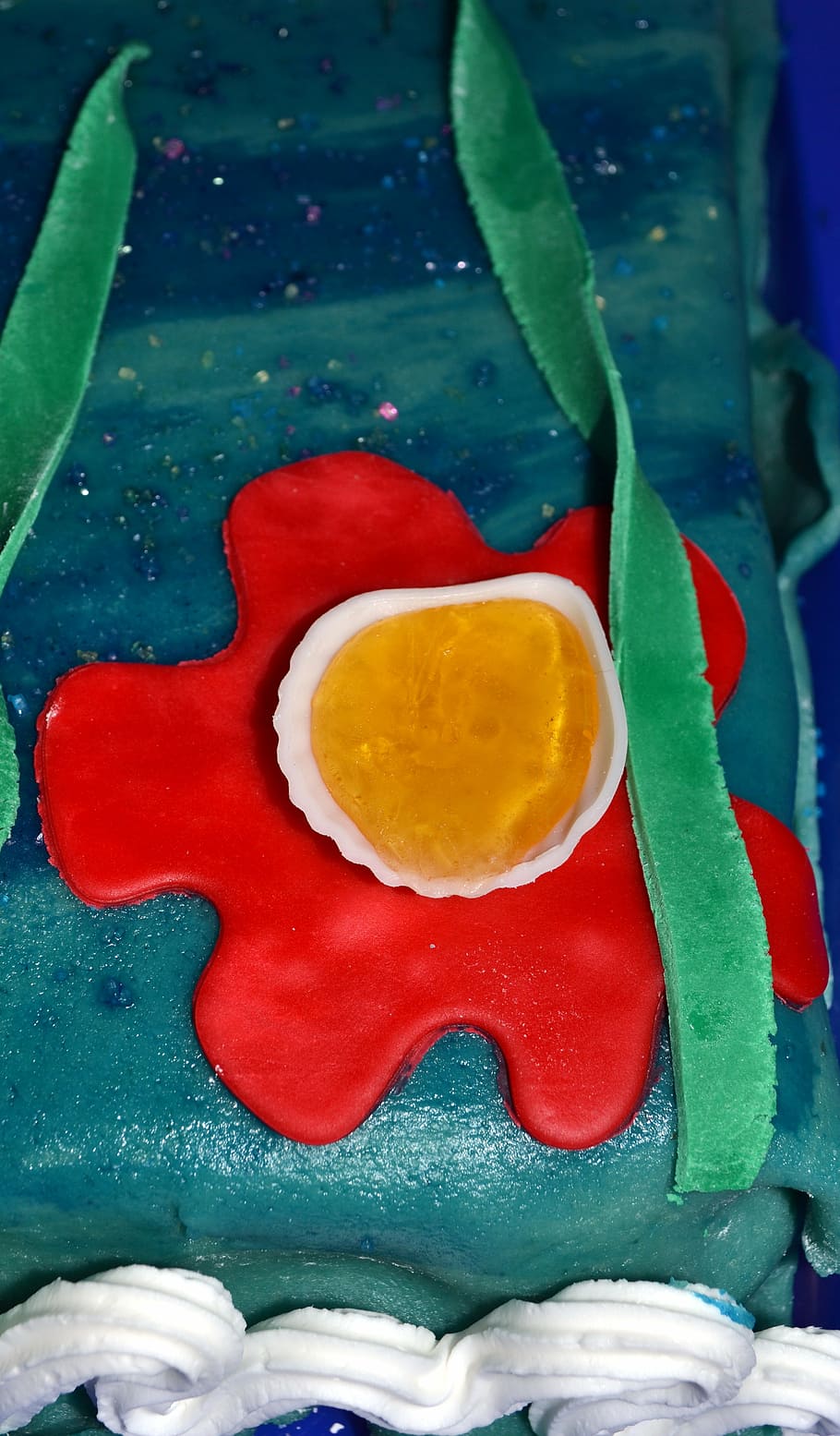 cake, deco, flower, underwater, sugar, decoration, birthday cake HD wallpaper