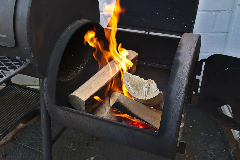 grill, firewood, flame, beer garden, fireplace, hot, heat, warm HD wallpaper