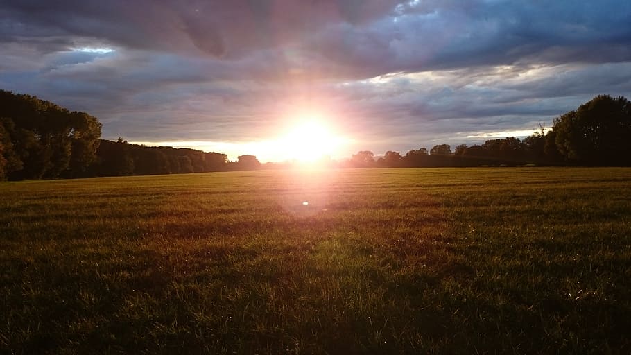 sunset, landscape, nature, sky, tranquil scene, cloud - sky HD wallpaper