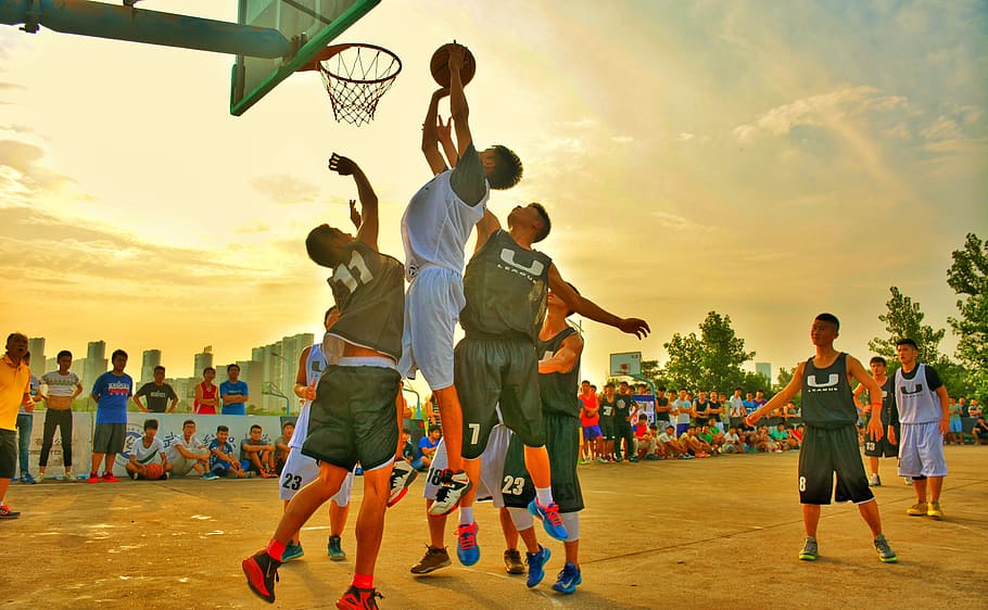 men playing basketball, U League, Sports, Game, Game, Play, school, HD wallpaper
