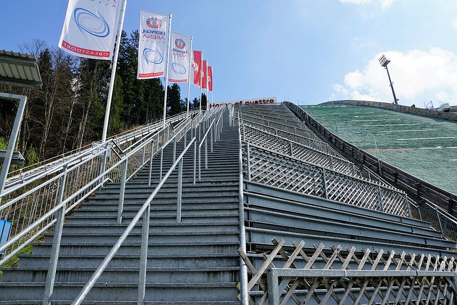 Oberstdorf, Hill, Allgäu, Concrete, ski jump, ski sport, building, HD wallpaper