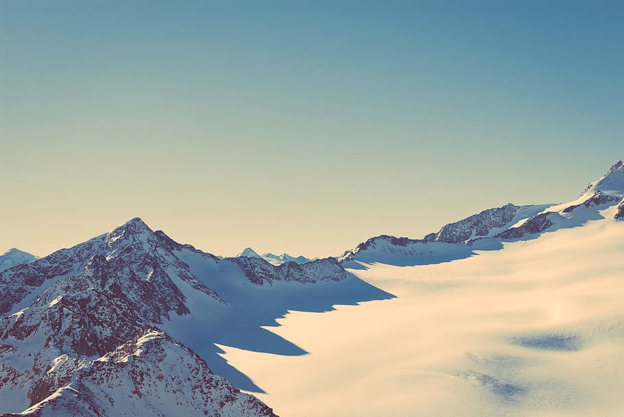 snow, winter, mountain, rock, hill, summit, landscape, sky HD wallpaper
