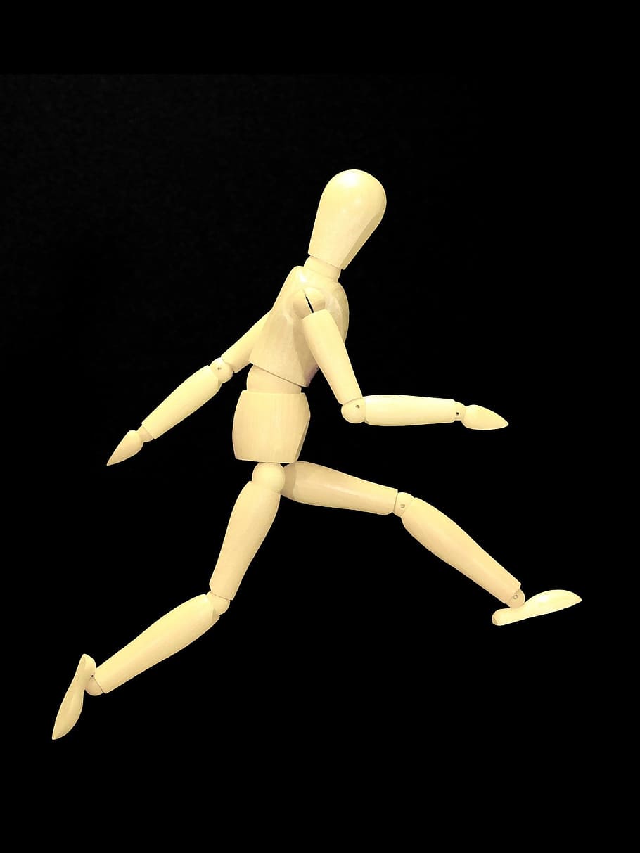 wooden manikin logo, figure, mannequin, faceless, black background
