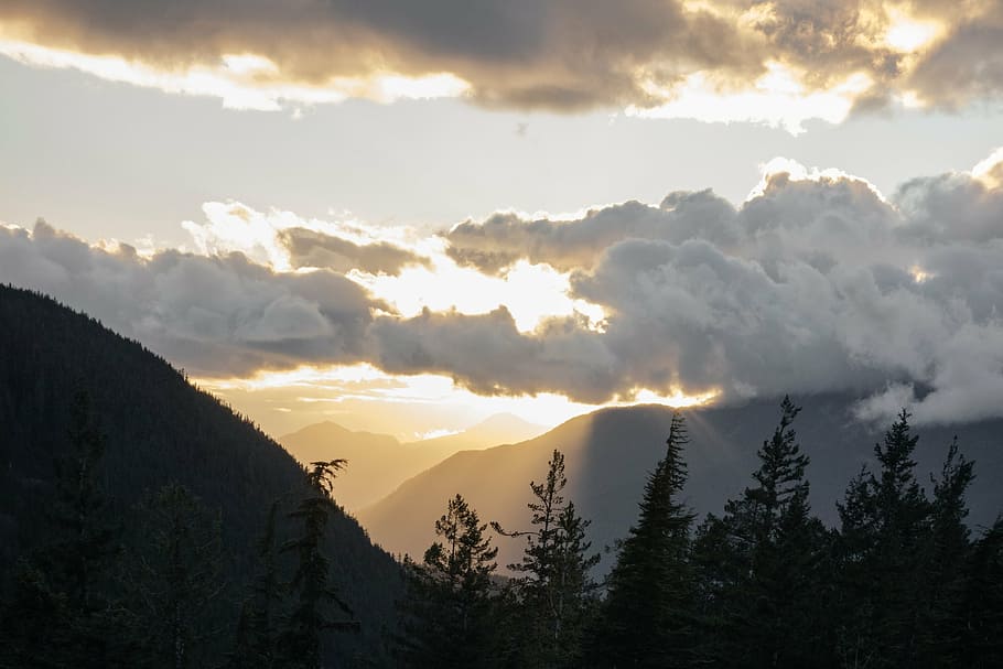 landscape, mountains, clouds, sunset, sky, beauty in nature HD wallpaper