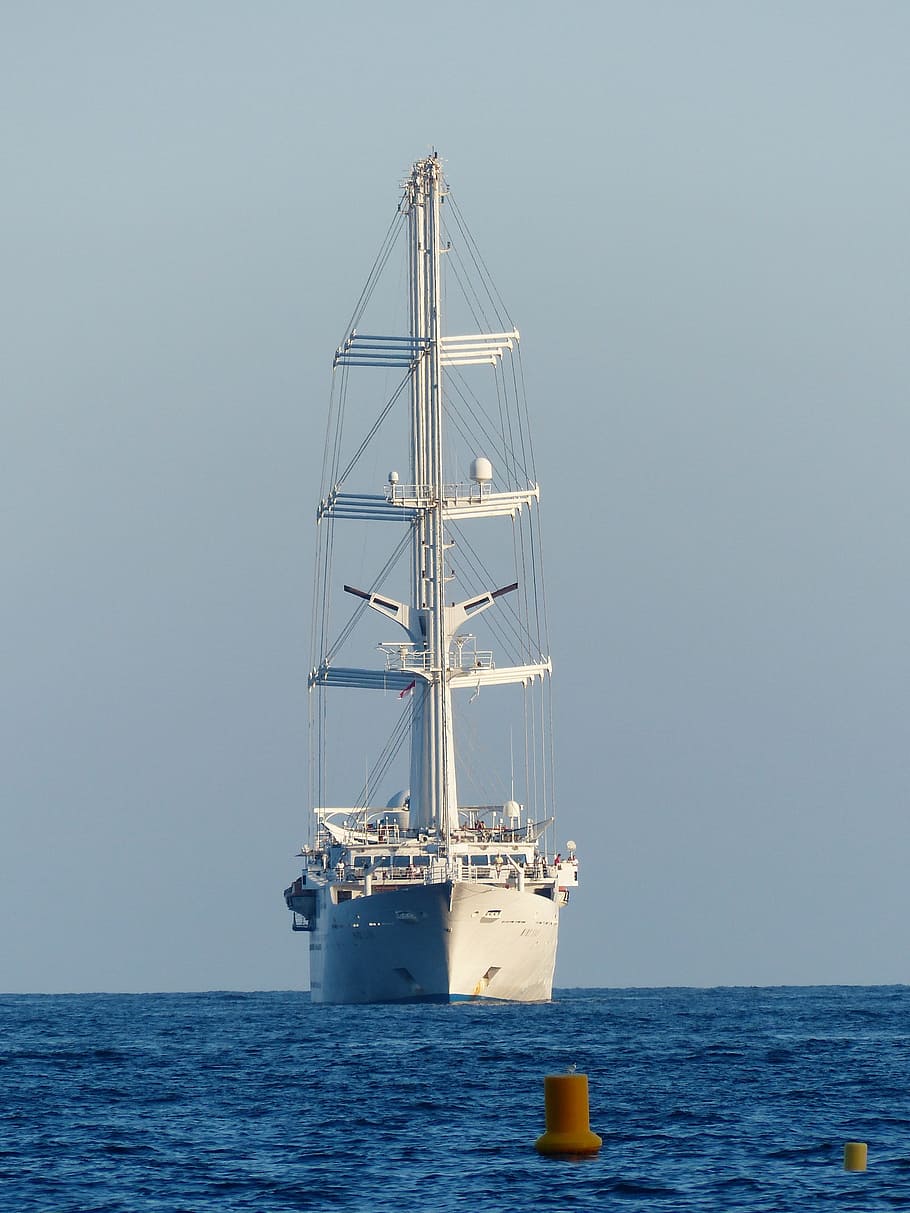 White Cargo Ship on Body of Water, ocean, sea, sky, watercraft HD wallpaper
