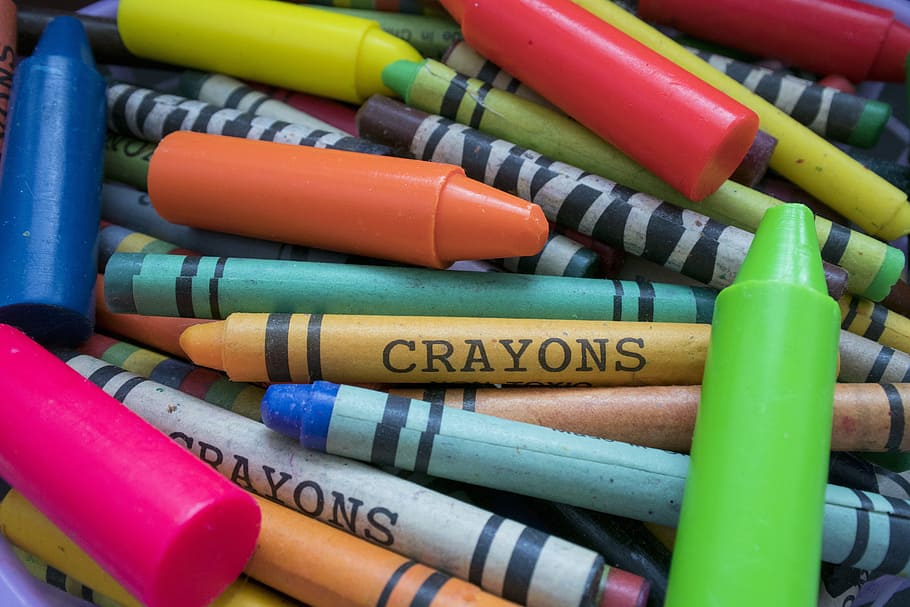 crayons, colors, draw, art, creative, multi colored, close-up HD wallpaper