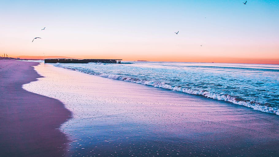 body of water, clear body of water, sea, ocean, wave, beach, sky HD wallpaper