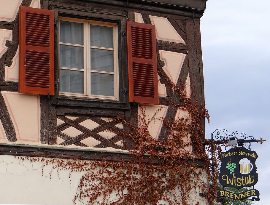 window, shutters, truss, old town, historically, home, fachwerkhaus, HD wallpaper