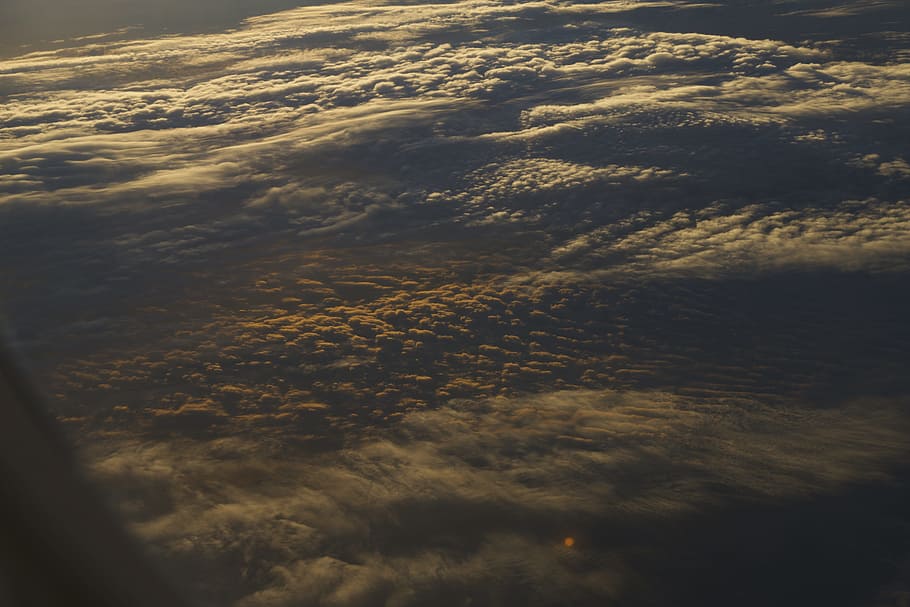 clouds, plane, sky, sunrise, cloud - sky, beauty in nature HD wallpaper