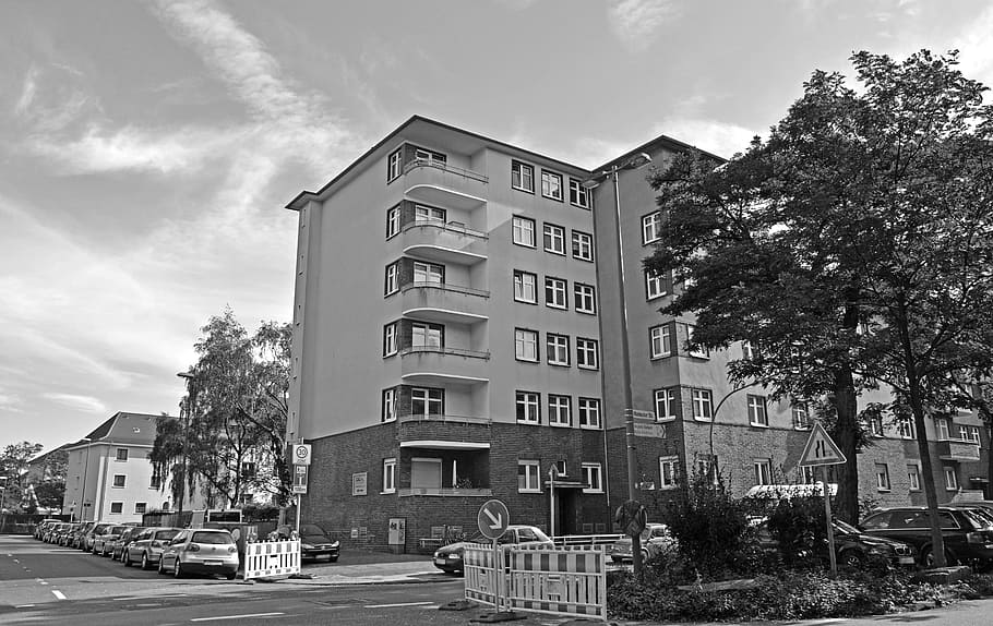 cologne, book forest, corner house, home, bauhaus, 1925, 1926, HD wallpaper